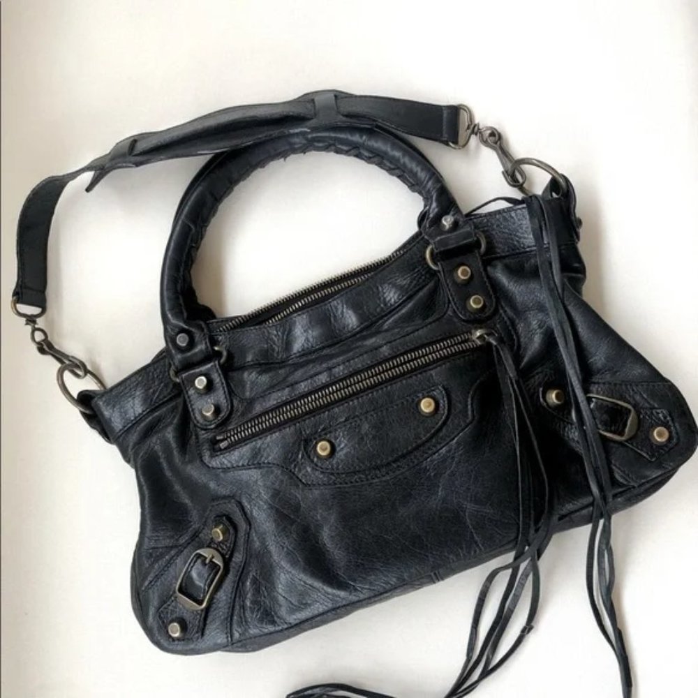 BALENCIAGA ‘05 CITY BAG FIRST MOTORCYCLE LE CAGOLE BLACK “Z” TAG